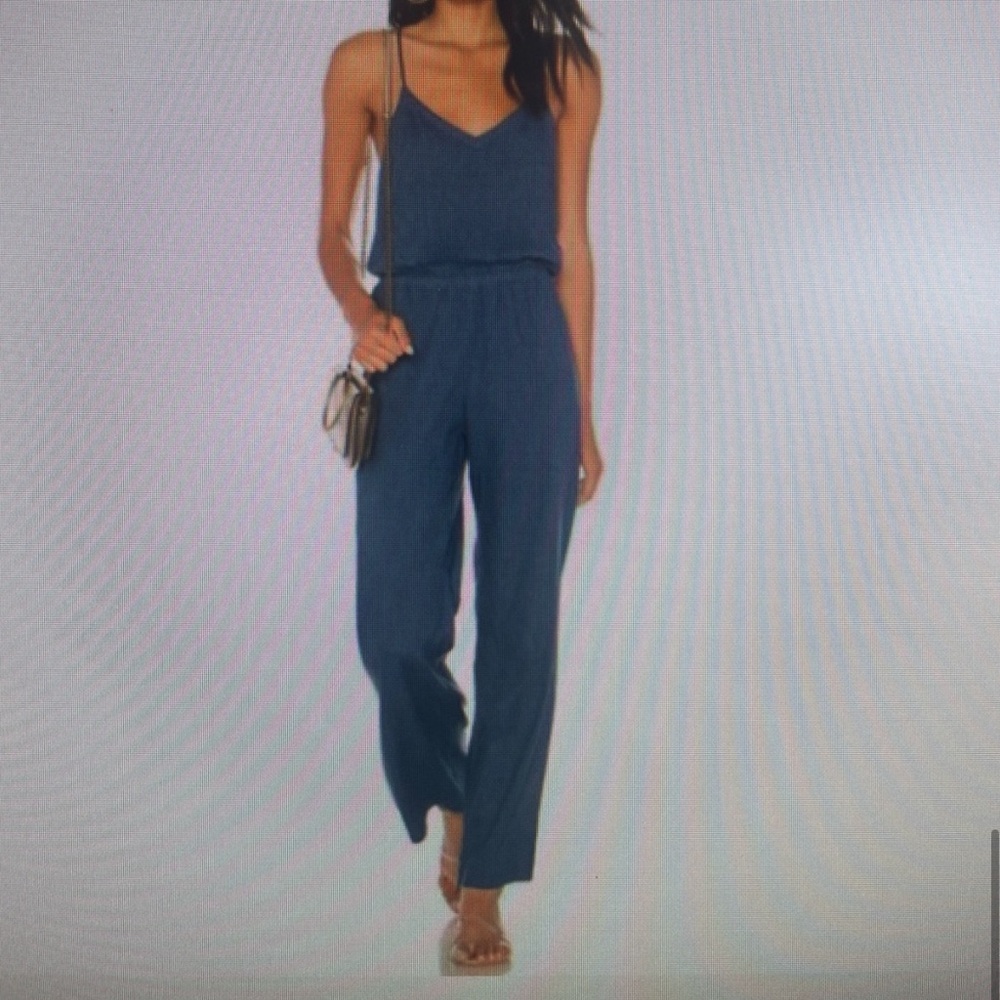 Monrow Black Linen Jumpsuit